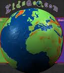 kidsgeo.com logo with a 3d model of the earth