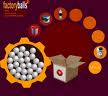 A picture showing the manufacturing process of creating plastic balls
