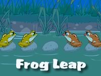 Frog Leap - Four frogs looking at each other